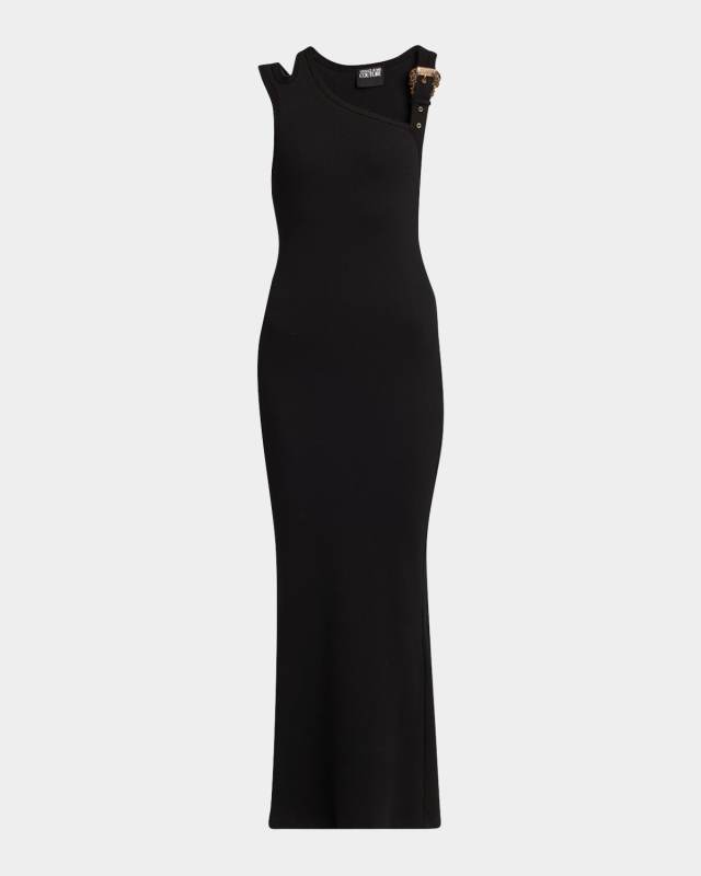Asymmetric Knit Maxi Dress